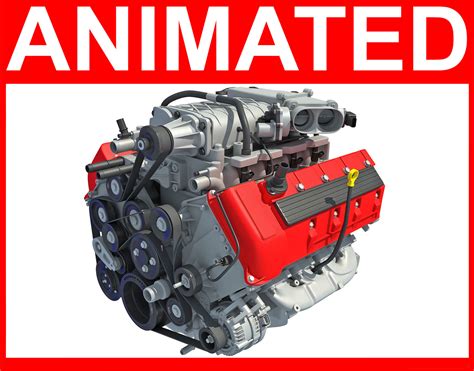 3D Animated V8 Engine crank | CGTrader