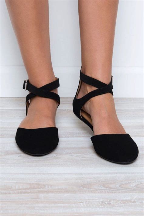 Strap In Flats - Black | Trending womens shoes, Flat shoes women, Cute ...