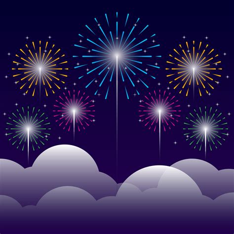 Firework On Night Background Illustration 206801 Vector Art at Vecteezy