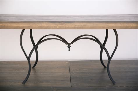 Wood Table Top with Black Metal Base - Out Of The Dust Rentals