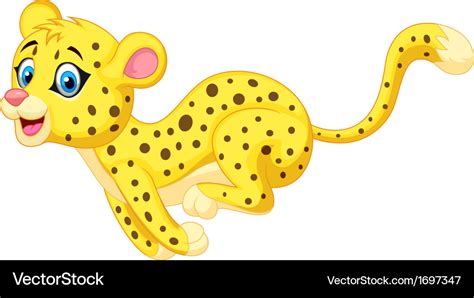 Cheetah cartoon running Royalty Free Vector Image