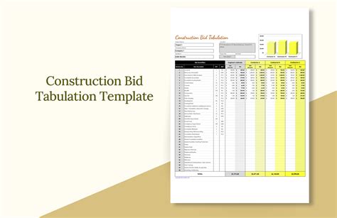 Construction Bid Tabulation Template