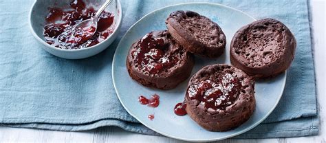 Chocolate Crumpets with Black Cherry Jam - The Great British Bake Off ...