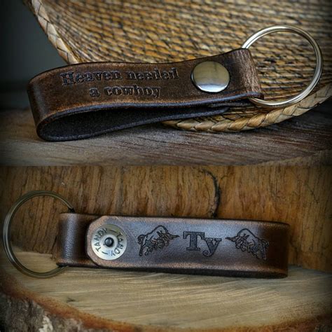 Personalized Leather Keychain, Leather Keychain, Key Chain, Engraved ...