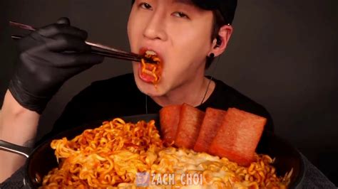 Spicy noodles ASMR Mukbang compilation - YouTube