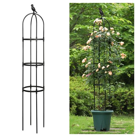 Buy WIVAYE Garden Obelisk Trellis for Climbing Plants, Wrought Iron ...