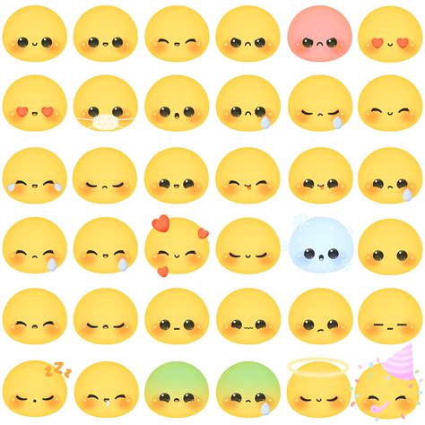 Cute Kawaii Printable Emojis Clipart / Commercial Use/ PNG - Etsy Australia