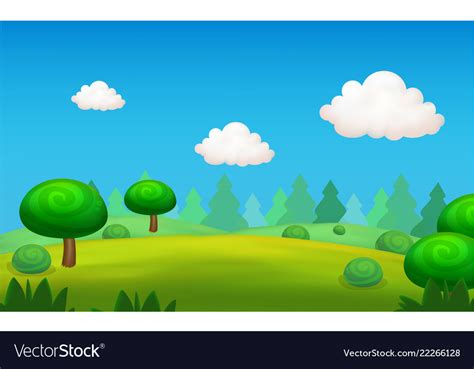 Cartoon landscape nature background Royalty Free Vector