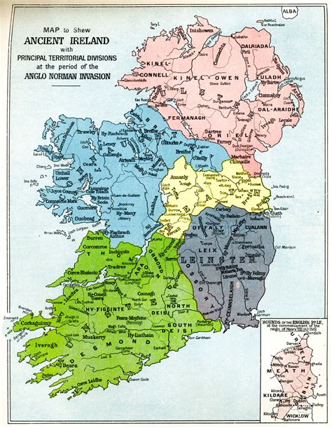 Map of Ireland at the time of the Anglo-norman invasion. | Genealogy ...