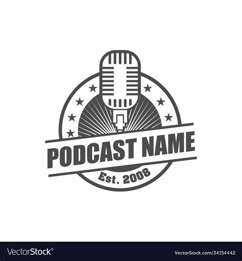 Podcast logo design element Royalty Free Vector Image