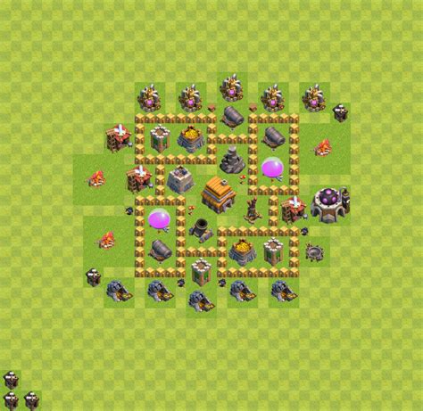 Level 5 Town Hall Base / BEST Town Hall Level 5 (TH5) Base Defense ...