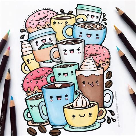 I finally got round to scanning my Kawaii Coffee doodle and turning it ...