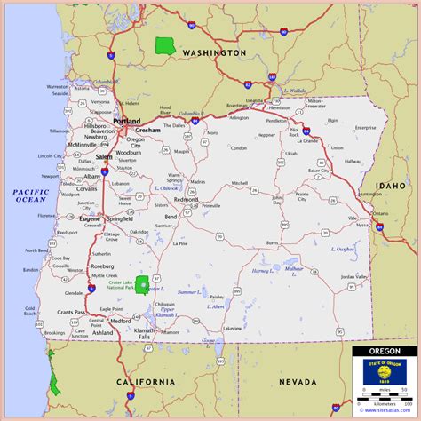 Oregon Highway and Road Map | Oregon travel, Oregon city, Mcminnville ...