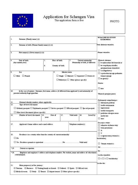 Poland Visa Application Form | PDF | Travel Visa | Stored Value Card