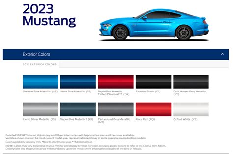 2023 Mustang Colors Revealed. New Vapor Blue Metallic Added | 2015 ...