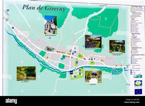 Town map, Giverny, Normandy, France Stock Photo - Alamy