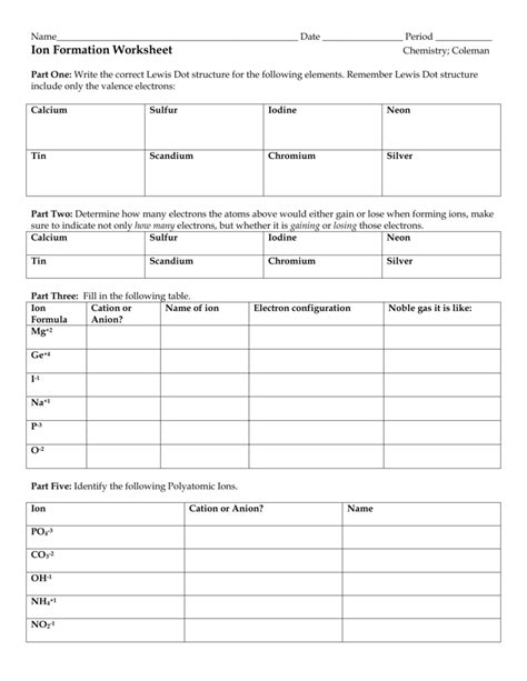 Ion Formation Worksheet — db-excel.com