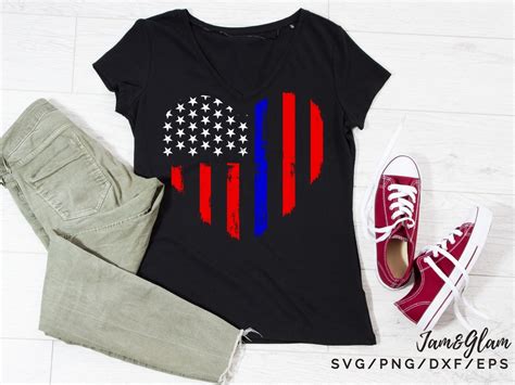 Distressed American Flag Svg Heart SVG 4th of July Svg Files - Etsy