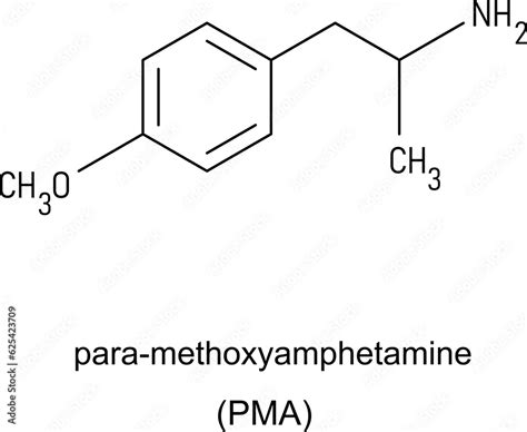 Formula of chemical structure of Amphetamine . Stock Illustration ...