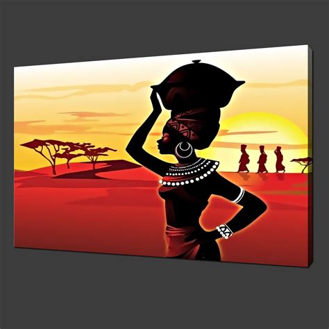 AFRICAN WOMEN CANVAS WALL ART PICTURES PRINTS 20 x 16 Inch WALL ART - Canvas Print Art