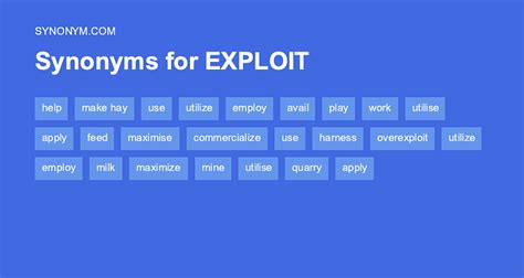 Another word for EXPLOIT > Synonyms & Antonyms