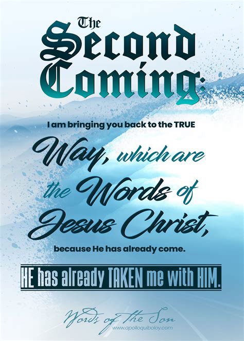 The Second Coming! in 2021 | Words of jesus, Inspirational quotes, Words