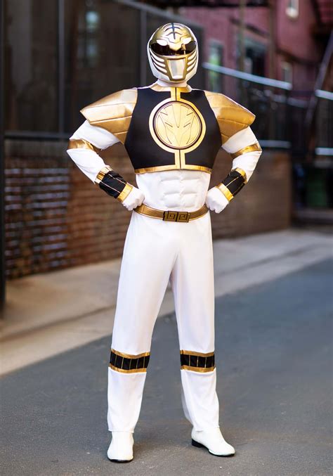 Adult Power Rangers White Ranger Classic Muscle Costume | Power Rangers ...