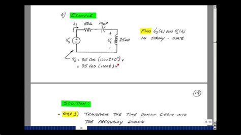 ECE202msu: Chapter 8 - Examples of Phasor Analysis - YouTube