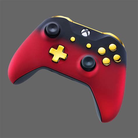 Xbox One Controller // Red Shadow + Gold - Custom Controllers - Touch ...