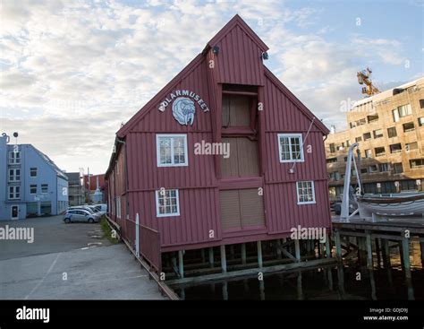 Historic wooden building housing the Polar Museum, Tromso, Norway Stock ...