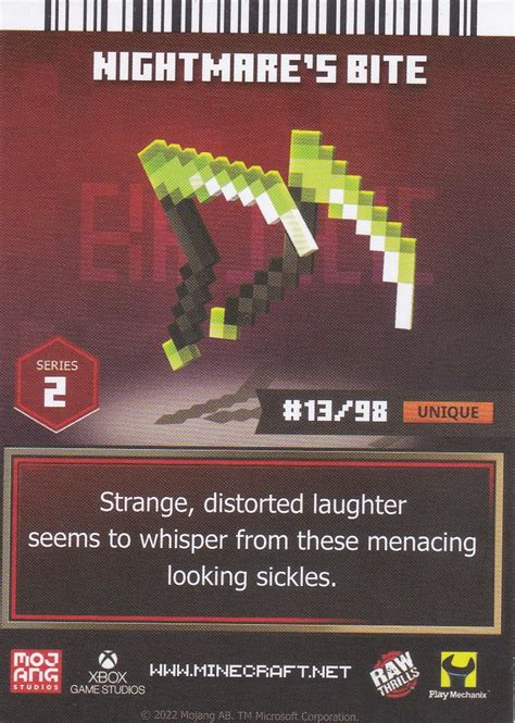 Minecraft Dungeons Arcade Series 2 Card 13 Melee: Nightmare’s Bite ...