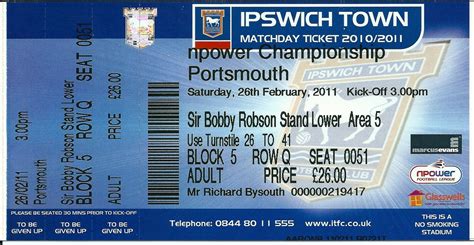 Football Grounds visited by Richard Bysouth: Ipswich Town F.C