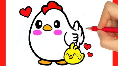 Learn How to Draw a Chicken & Chicks - Draw a Cute Hen Easy - YouTube