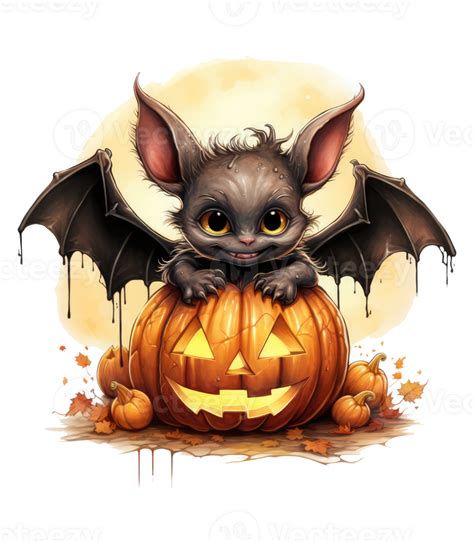 halloween cute bat isolated on transparent background . AI Generated ...