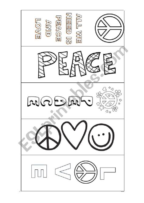 Peace Bookmarks - ESL worksheet by macedo_bia