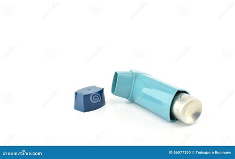 Bronchodilator Inhaler Using In Asthma Patient On White Background ...