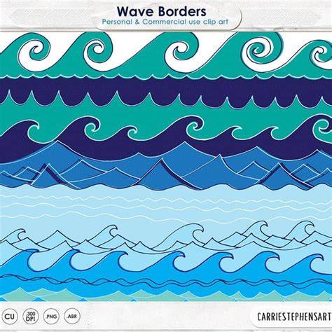 Wave Border Clip Art Water Border Image Water ClipArt PNG