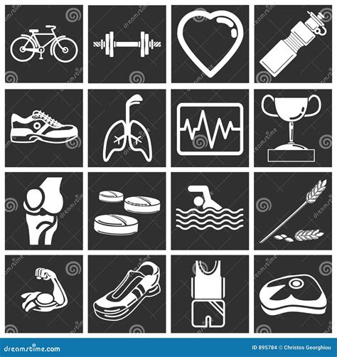 Health And Fitness Icons Stock Images - Image: 895784