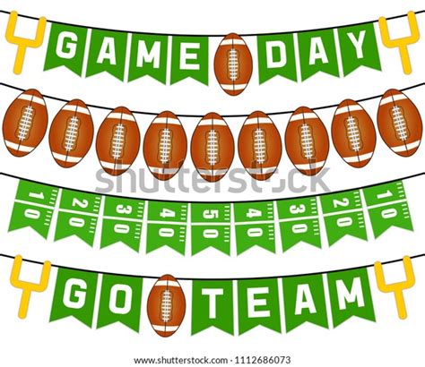 American Football Bunting Flags Decoration Can Stock Illustration ...