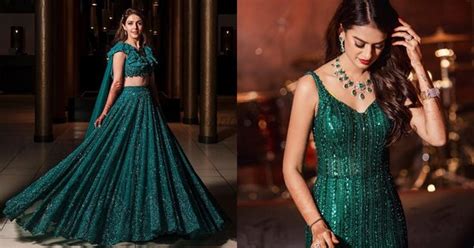 Prettiest Royal Green Outfits Worn By Brides For Their Wedding ...