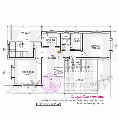 Floor plan and elevation of sloping roof house | Home Kerala Plans