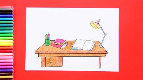 How to draw a Study Table - YouTube