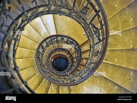 Top view of the old spiral stairs Stock Photo - Alamy