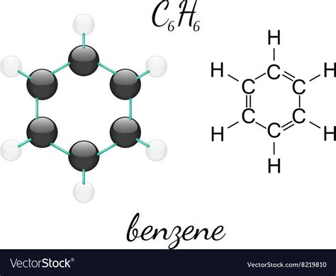 C6h6 benzene molecule Royalty Free Vector Image