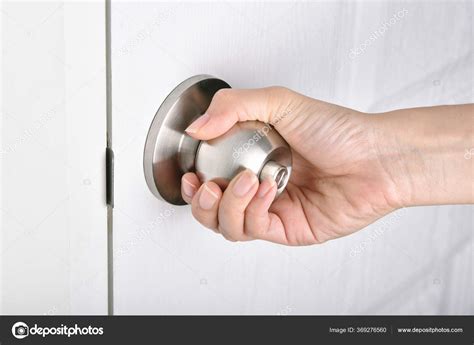 Hand Opening Door Door Knob Touching Public Surface Transmission Germ ...