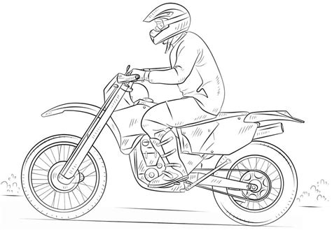 Dirt Bike 3 Coloring Page - Free Printable Coloring Pages for Kids