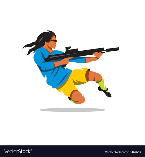 Man with a gun cartoon Royalty Free Vector Image