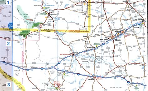 Map interstate highway I-10 California Texas Florida route interchange ...