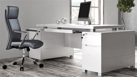 Ford White Executive Desk | Modern & Contemporary Office | Zuri Furniture