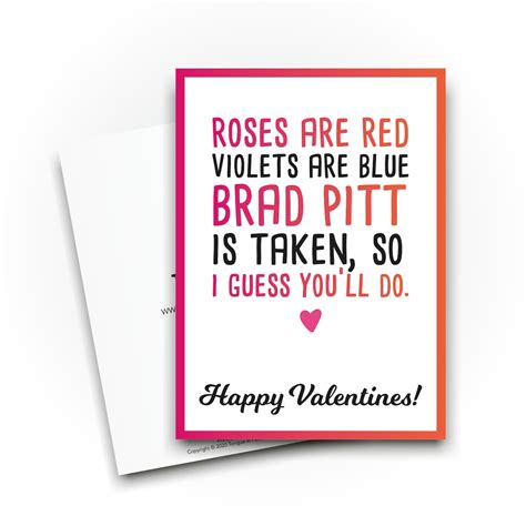 Funny Valentines Cards Roses Are Red Poem Joke for Boyfriend - Etsy